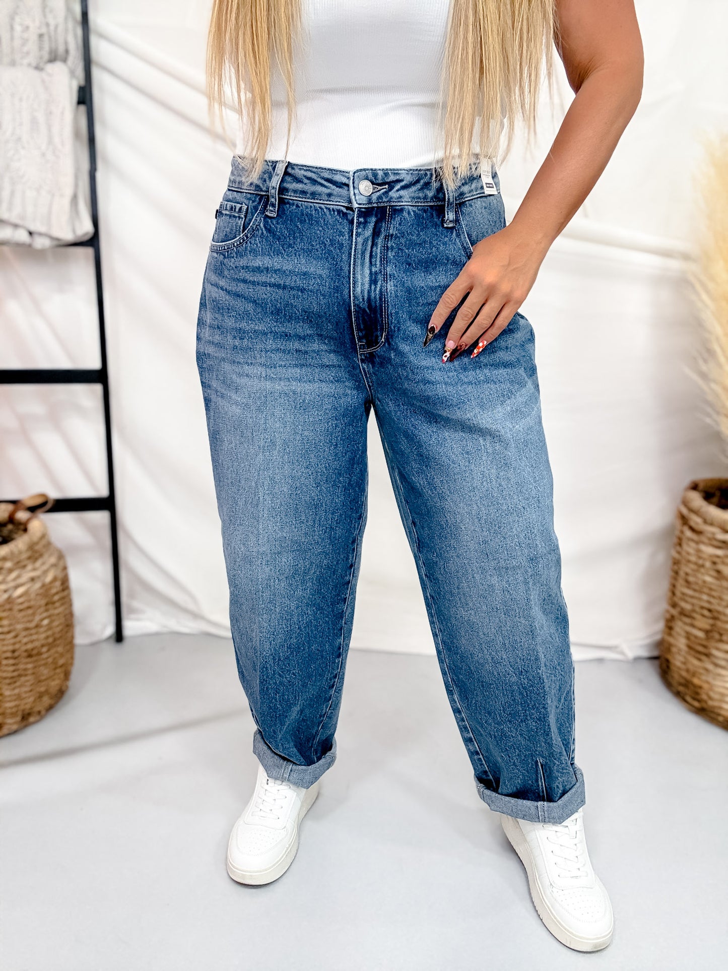 Judy Blue High Waist Rigid Magic Barrel Leg Jeans
