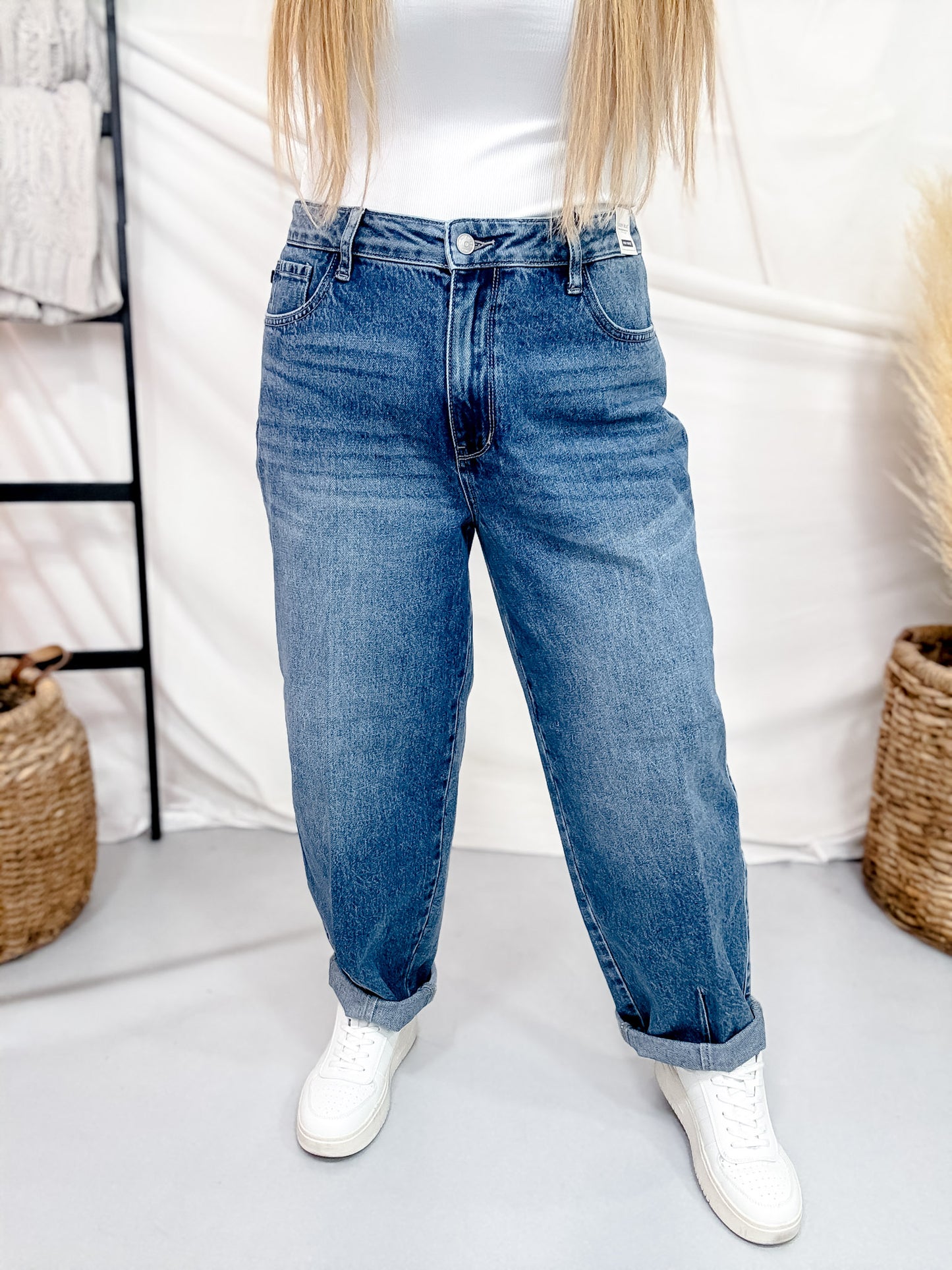 Judy Blue High Waist Rigid Magic Barrel Leg Jeans