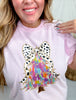 Pink Watercolor Christmas Tree Graphic T-Shirt