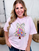 Pink Watercolor Christmas Tree Graphic T-Shirt
