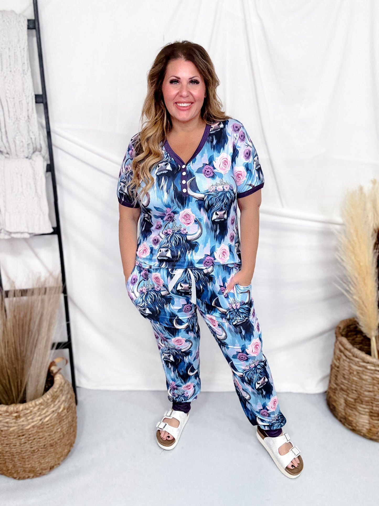 Vibrant Western Cow Loungewear Set