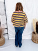 Mustard & Brown Striped Short Sleeve Top