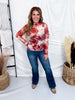 Long Sleeve Floral Mesh Top