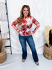 Long Sleeve Floral Mesh Top