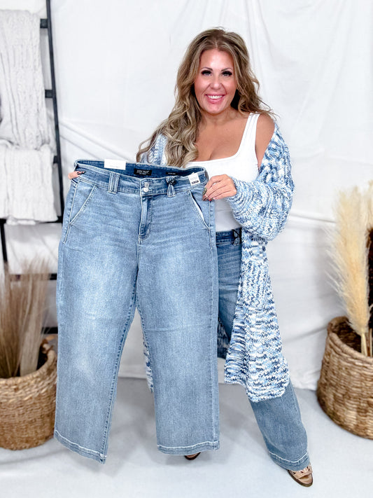 Judy Blue High Waist Trouser Wide Leg Jeans