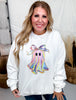 Pretty Girly Ghost White Crew Neck Sweatshirt