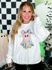 Pretty Girly Ghost White Crew Neck Sweatshirt