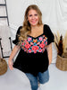 Floral Embroidered Puff Sleeve Babydoll Top