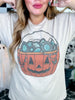 Turquoise Treats Halloween Pumpkin Graphic T-Shirt