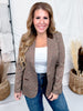 Brown Plaid Blazer With Contrasting Collar and Horse Bits