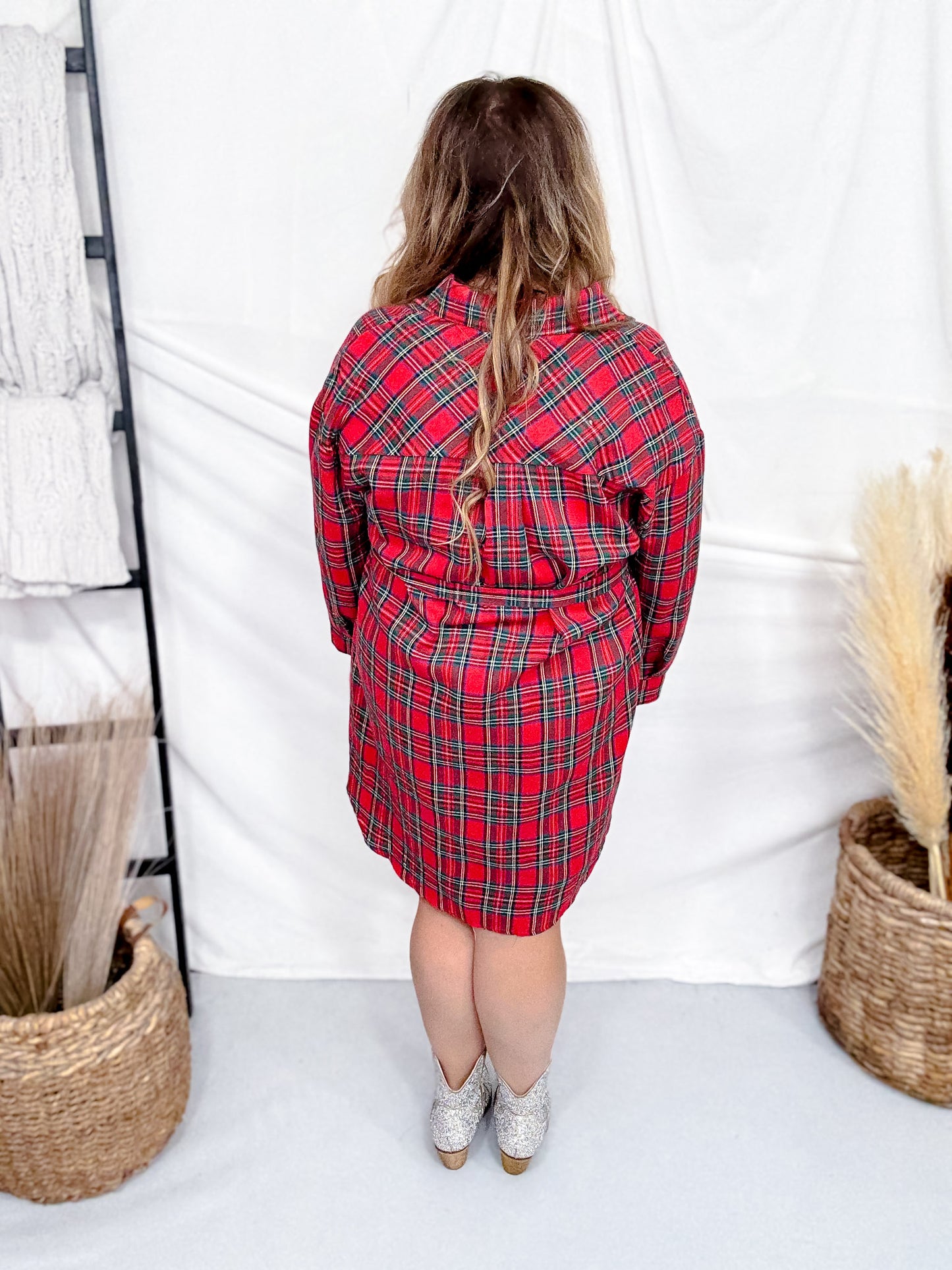 Red Flannel Shirt Dress