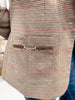 Brown Plaid Blazer With Contrasting Collar and Horse Bits