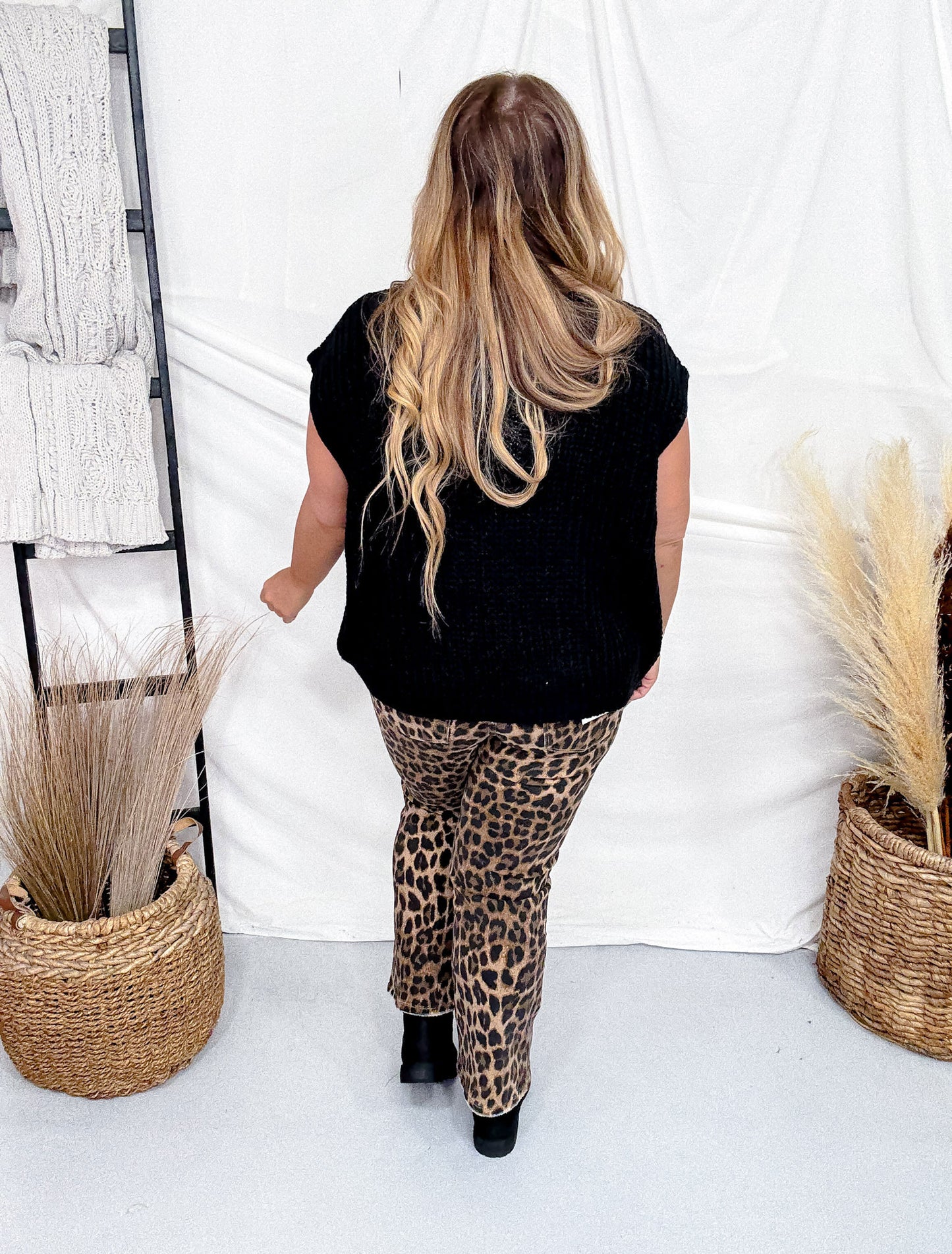 Leopard Print High Rise Kick Flares