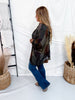 Open Front Patchwork Kimono With Bishop Sleeves