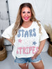 "Stars and Stripes" Patchwork Short Sleeve Shirt