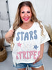 "Stars and Stripes" Patchwork Short Sleeve Shirt