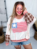 Patchwork American Flag French Terry Sweatshirt