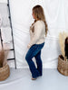 Taupe Argyle Print Button Front Cardigan