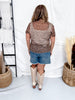 Leopard Print Short Sleeve Mesh Top