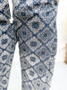 Paisley Print Corduroy Pants With Drawstring Waist