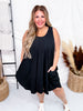 Asymmetrical Flowy Black Tank Top Dress FINAL SALE
