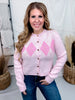 Pink Argyle Print Button Front Cardigan