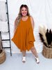 Asymmetrical Flowy Copper Colored Tank Top Dress