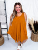 Asymmetrical Flowy Copper Colored Tank Top Dress
