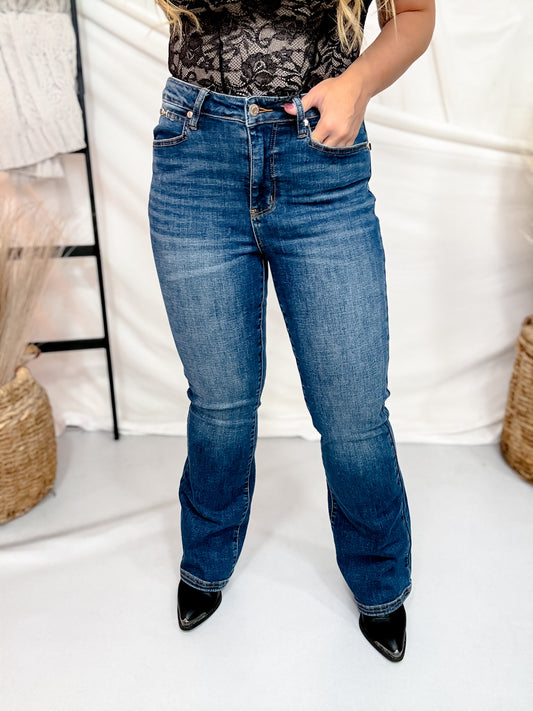 Judy Blue Bootcut Jeans W/ Horse Bit Pocket Accents