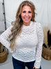 White Floral Lace Top With Rhinestone Accents