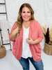 Mauve Open Front Knit Cardigan