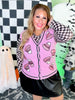 Glitter Candy Corn Pink Sweater Vest
