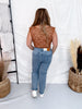 Brown Lace V-Neck Sleeveless Sculpting Bodysuit