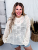 Beige Square Pattern Light Weight Sweater