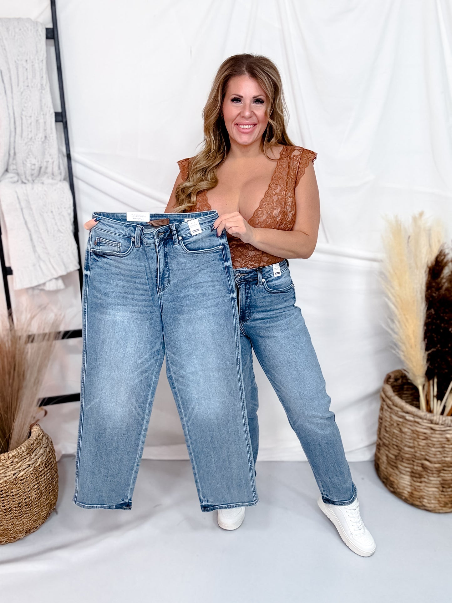 Judy Blue High Waist Tummy Control Straight Leg Ankle Jeans
