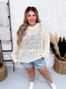 Beige Square Pattern Light Weight Sweater