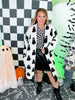Black & White Reversible Ghost Print Cardigan