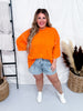 Bright Orange Reverse Stitch Front Pocket Top