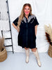Rank Retro Button Down Black Dress