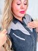 Rank Retro Button Down Black Dress