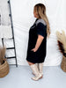 Rank Retro Button Down Black Dress