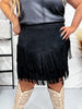 The Fort Worth Fringe Skirt in Black
