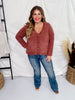 Long Sleeve Dark Mauve Button Down Sweater