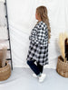 Black & White Plaid Flannel With Fringe Hems