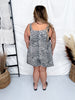 Leopard Print Short Overalls with Tuck Detailing