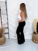Black Shadow Luxe Judy Blue Flare Jeans W/ Lace Hem Detail (Three Inseams)