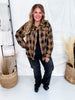 Black & Brown Long Sleeve Plaid Button Down Top