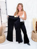 Black Shadow Luxe Judy Blue Flare Jeans W/ Lace Hem Detail (Three Inseams)
