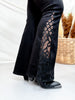 Black Shadow Luxe Judy Blue Flare Jeans W/ Lace Hem Detail (Three Inseams)