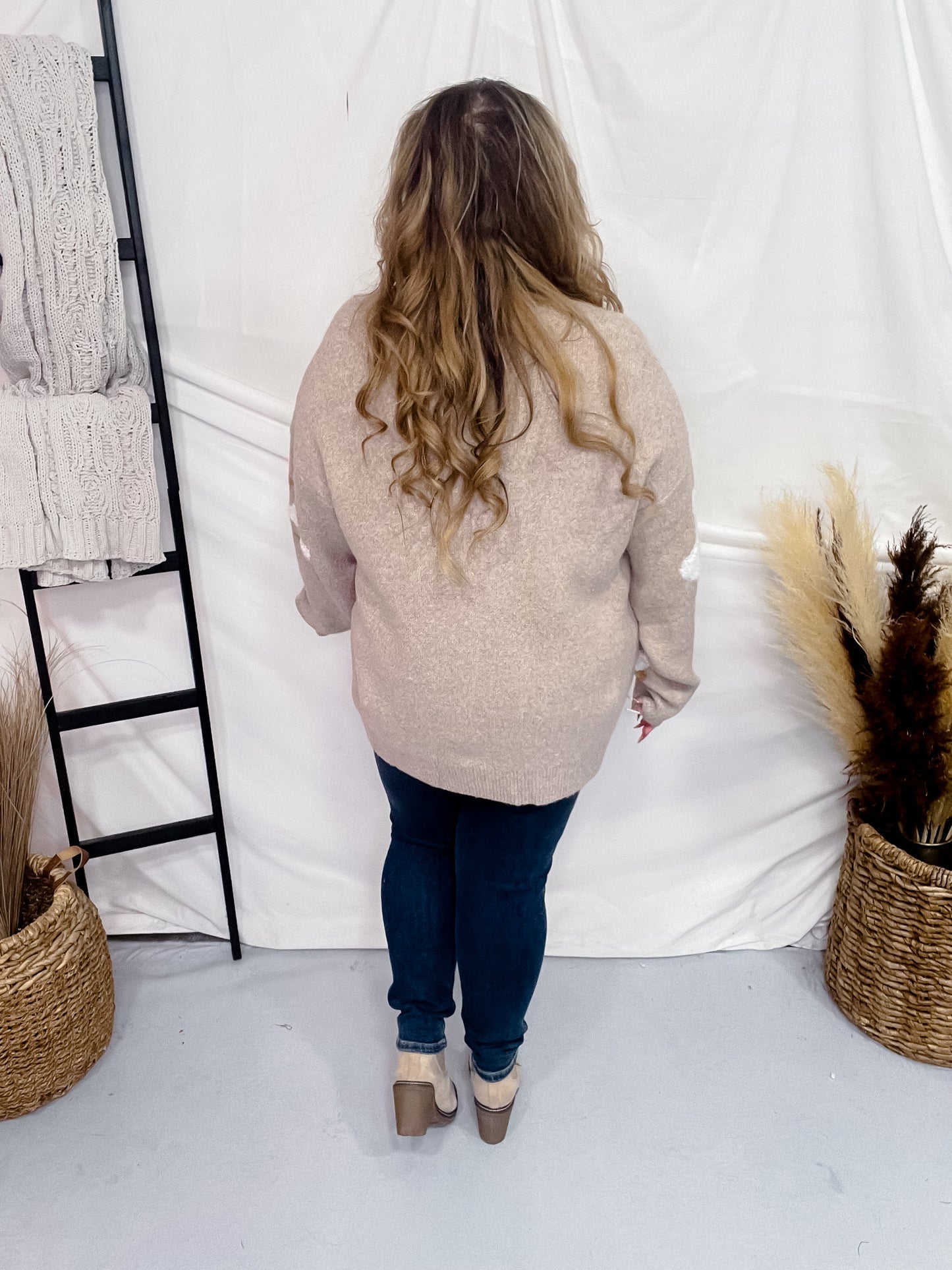 Button Front White Duck Sweater Cardigan